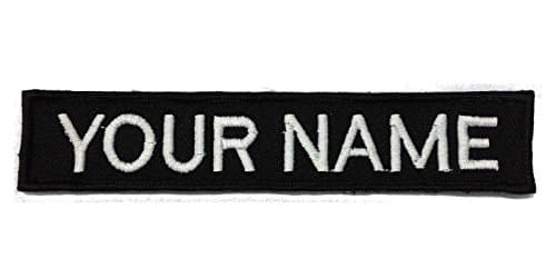 Personalized Custom Name Tape Names Strap Hook Fastener Backing 5 inches Black