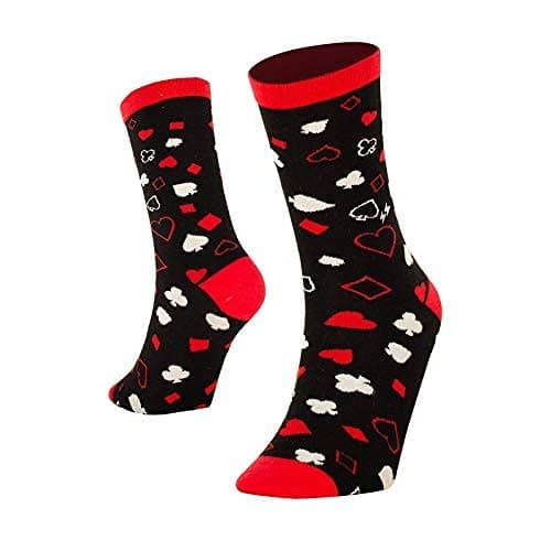 SOCK STELLARSockStellar Mens Cotton Socks | crew length funky colourful quirky socks | cards socks -Poker Edition (Colour : red, black | crew length Size 6-11)