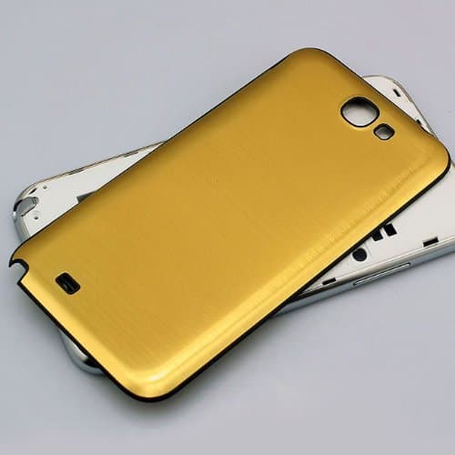 Newlifestart(TM) Wristband + Brushed Housing Back Battery Cover Replacement for Samsung Galaxy Note 2 II N7100 GT-N7100 Battery Rear Door.Black Side+Golden (No NfC)