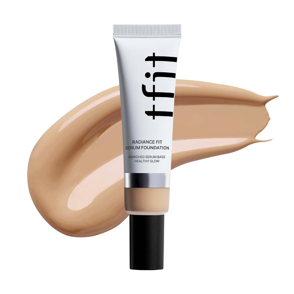 TFIT Radiance Fit Serum Foundation - Flawless Coverage, Dewy finish, Long-lasting, Lightweight, Korean Makeup,1.05 Oz. (C03 Rosy, 30g)