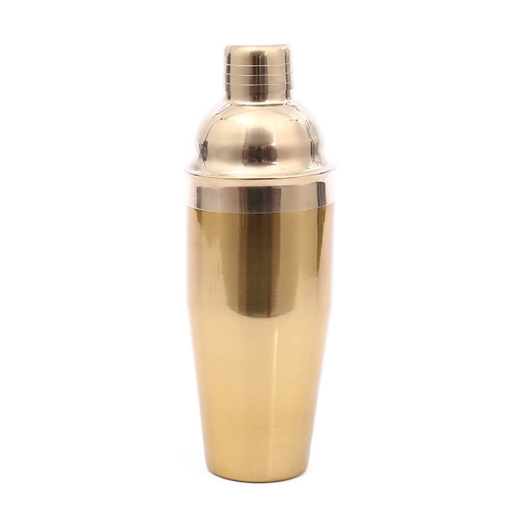 Copper Coated Cocktail Shaker, Japanese Style Martini Shaker Strainer Lid Top for Drinks Bar Home Use-Golden 750ml