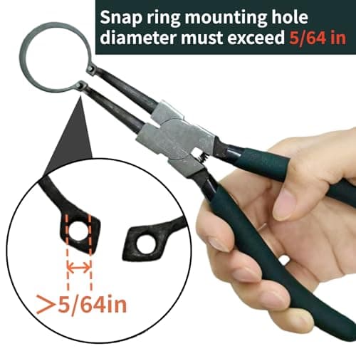 LFSEMINI Snap Ring Pliers Set 7" Internal/External Circlip Pliers Kit with Straight/Vent Jaws Heavy Duty Precision Spring Loaded Pliers for Retaining Ring Remover and Removing Hose for Gasket