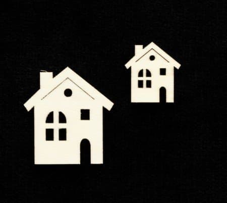 10 x WOODEN HOUSES BY TRIMITS/CRAFT FOR OCCASIONS 2301