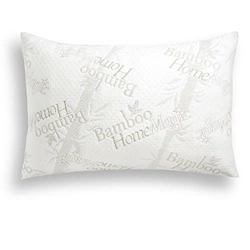 Premium Bamboo Shredded Memory Foam Pillow With Zippered Super Soft Removable Cover - CoolVent Breathable Hypoallergenic Fabric - Pillow Will Never Go Flat.  Made In USA (King Size)