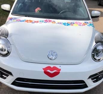 Car Red Lips Kiss Any Bumper Great with Eyelashes to Make face Adjustable Custom 6 Year Warranty USA