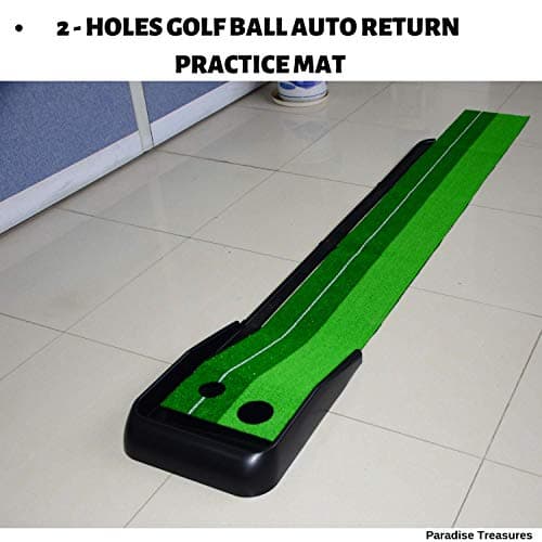 Paradise Treasures Golf Putting Green System Professional Practice Green Long Challenging Putter Indoor/Outdoor Golf Simulator Training Mat Aid Equipment