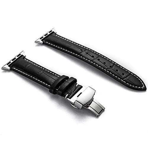 Handmade Genuine Leather Band 42mm 44mm 45mm Compatible with Apple Watch Band Series 7/6/SE/5/4/3/2/1,Italin Leather Watch Strap for Women Men Soft Elegant Sport and Edition