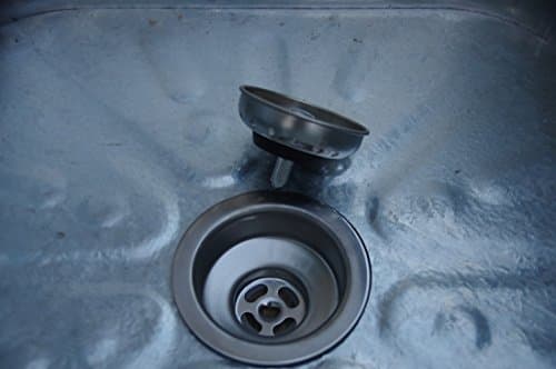 Square Wash Tub with standard 1-1/2" tailpiece Kitchen Sink Basket Drain Strainer (Single tub with standard 1-1/2" tailpiece drain, without stand)