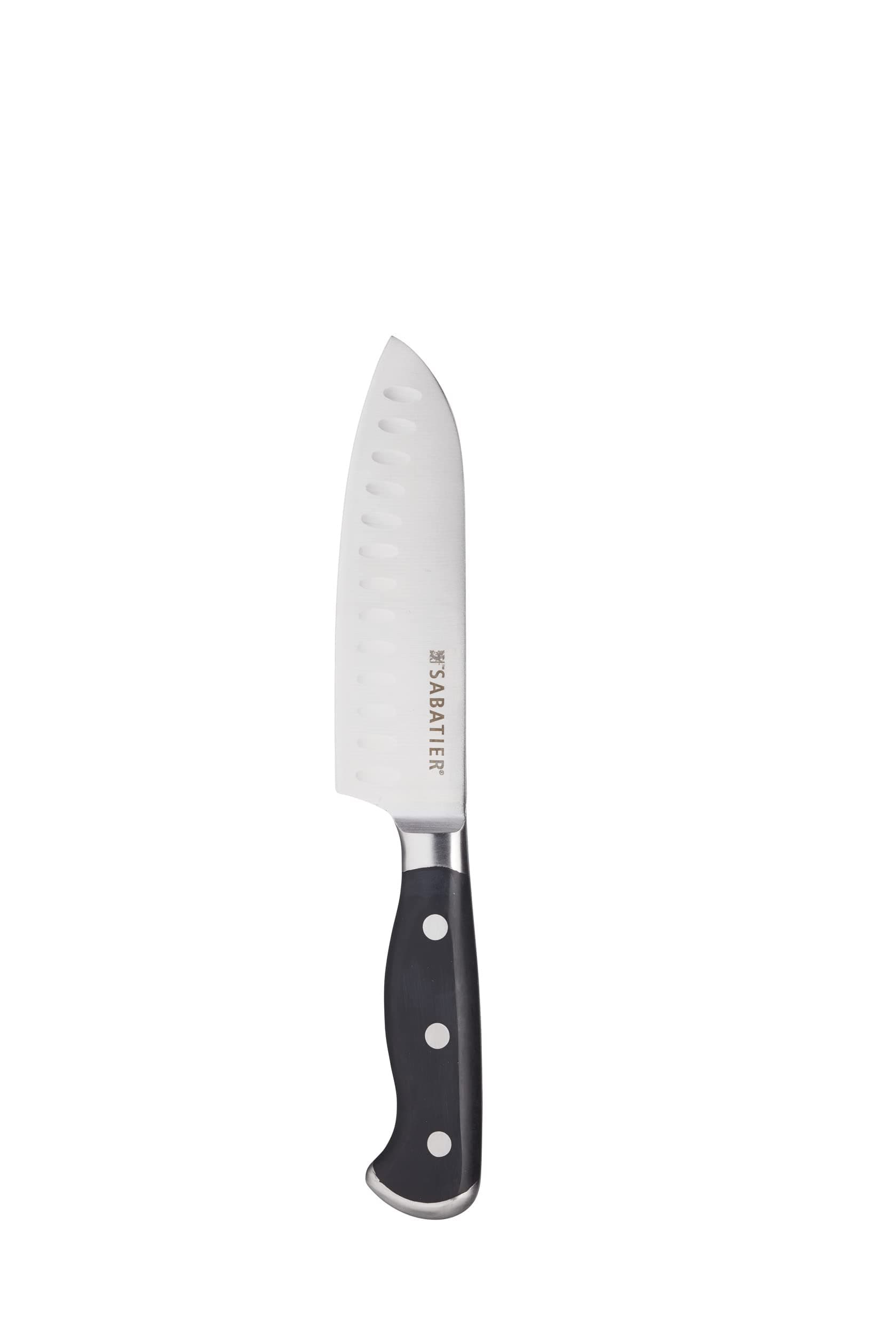 Sabatier Edgekeeper Stainless Steel Self-Sharpening Utility Knife 12cm, Ideal for Mincing Herbs, Cutting Vegetables and Fileting Fish, Grey