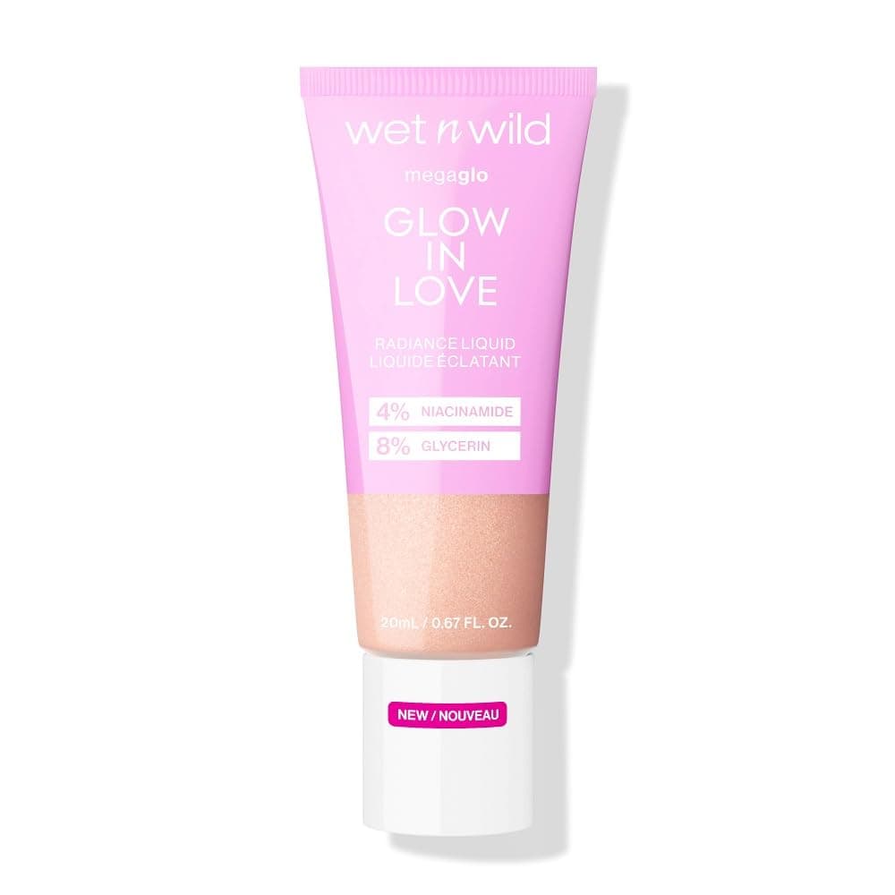 Wet n Wild Mega Glo 'Glow in Love', Liquid Highlighter Enriched with Niacinamide and Vitamin E for Natural Glow, Light Formula Illuminating Drops for Gradually Building Illumination