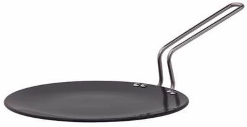 Hawkins Futura Hard Anodised Roti Tava 26cm, 4.88mm Thick Induction Compatible (Black)