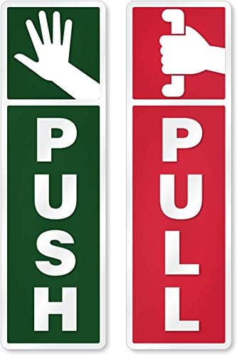 SmartSign Pull/Push Kit of 2 Anodized Signs | 1.5" x 5" Aluminum