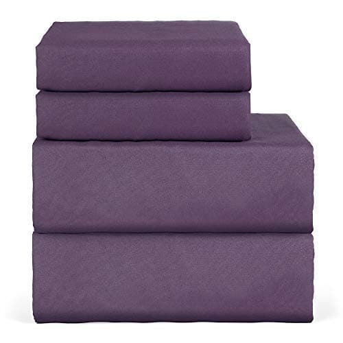 OAKOME Bed Sheets Set,1800 Thread Count Soft Bedding Set with 100% Polyester,Hypoallergenic,Wrinkle & Fade Resistant Bed Sheets (Purple Iris, Queen)