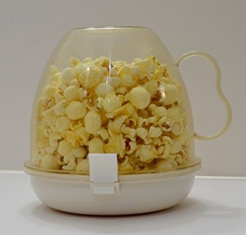 Microwave Popcorn Popper with Cup Cover and Tray - Microwave Safe + Dishwasher Safe + BPA Free + PVC Free + No Oil Required (Size: 6" Long x 6" Wide x 6" High)