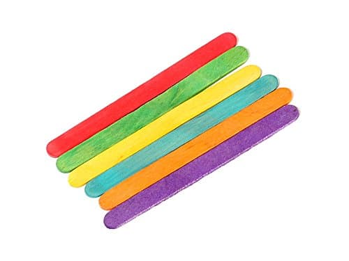 114ST-Colored-200 Wooden Colored Craft Sticks, 4.5" (Pack of 200)