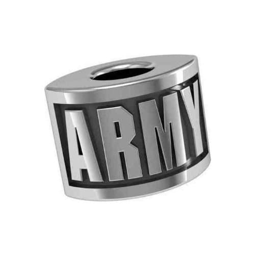 College Jewelry United States Army Sterling Silver Antiqued Bead Fits Most European Style Charm Bracelets