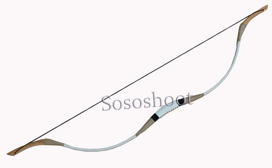 Mongolian Handmade Horsebow imitation White Cowhide Facade Recurve Longbow 35-55lbs New-Exclusively Sold By Sososhoot