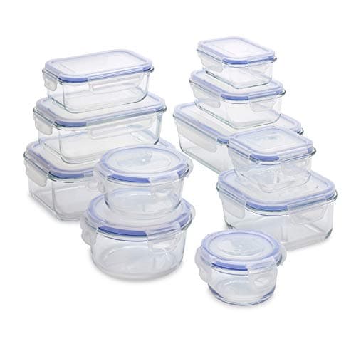 UberChef 22 Piece Glass Food Storage Containers - 11 Food Storage Containers with Lids