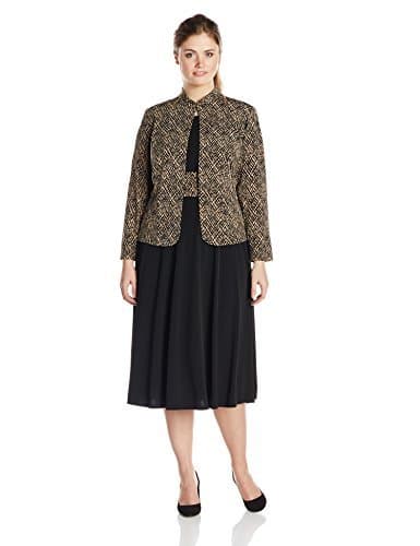 Jessica Howard Women's Plus-Size Printed Jacket Dress