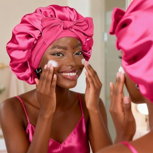 YANIBEST Schlafhaube aus Seide, Satin, für Schwarze Damen und Herren, für lockige Zöpfe