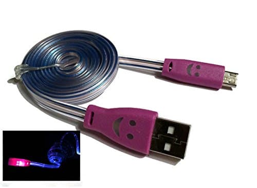 Ideal Time - Micro USB Data Cable with LED Light (Purple)
