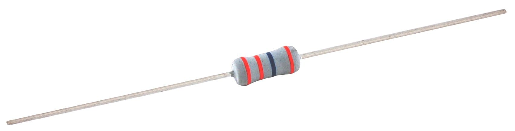 RESISTOR 1 WATT METAL OXIDE FILM FLAMEPROOF 2.2K OHM 2% AXIAL LEAD 10/PKG