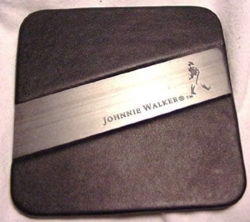 Johnnie Walker Scotch Whiskey Leather Coaster | Set of 4 Coasters