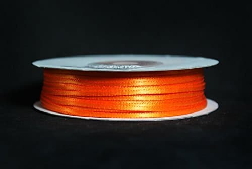 Made in Taiwan Double Face Satin Ribbon Polyester 100yrds Spool 1/8 Orange by CalCastle