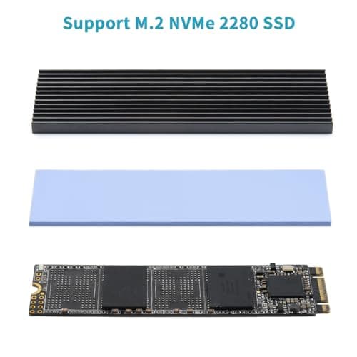 ELUTENG 4 PCS M.2 NVMe Heatsink with 4 Thermal Silicone Pads Aluminum 2280 SSD Heat Sink with 8 Black Rubber Bands for PC / PS5 M.2 PCIE NVMe SSD or M.2 SATA SSD