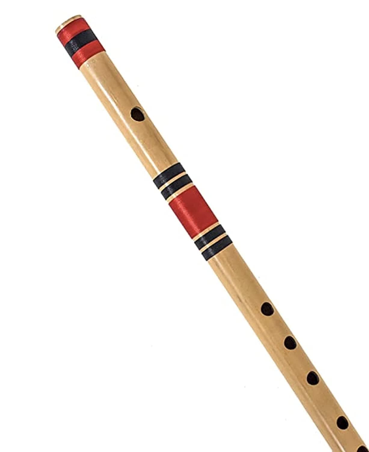 HARIPRASAD flute musical instrument original for Beginner C scale/natural right handed bamboo bansuri 19 Inch approx. (Red+Black)
