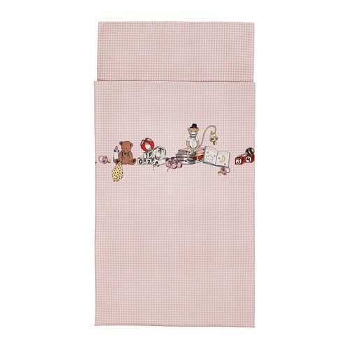 NANIG 3-piece bedlinen set for cot, pink