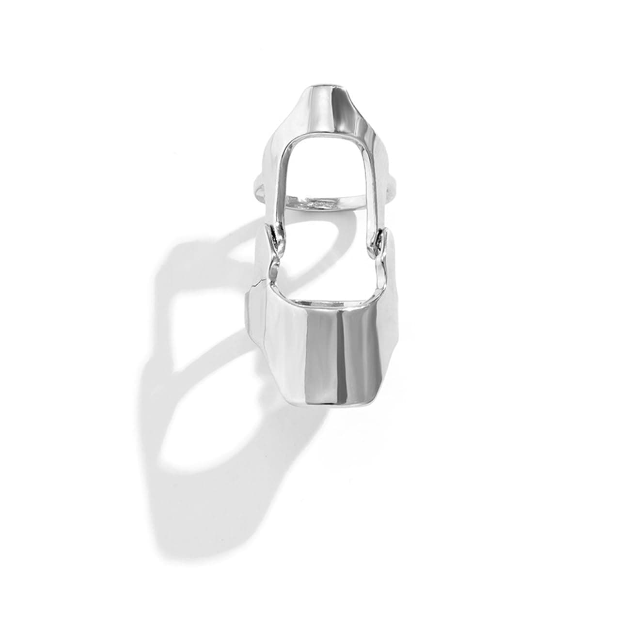 Gothic Armor Full Joint Ring for Men Women Punk Cool Cosplay Party Knuckle Joint Finger Rings (Silver 2 Style)