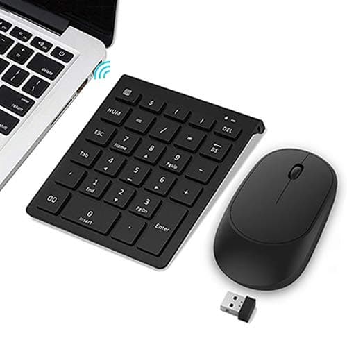 Number Pad and Mouse Combo, Lekvey 2.4G Wireless Portable 28-Key Financial Accounting USB Numeric Keypad Wireless 10 Key and Mouse for Laptop Desktop Computer PC Surface Pro,etc