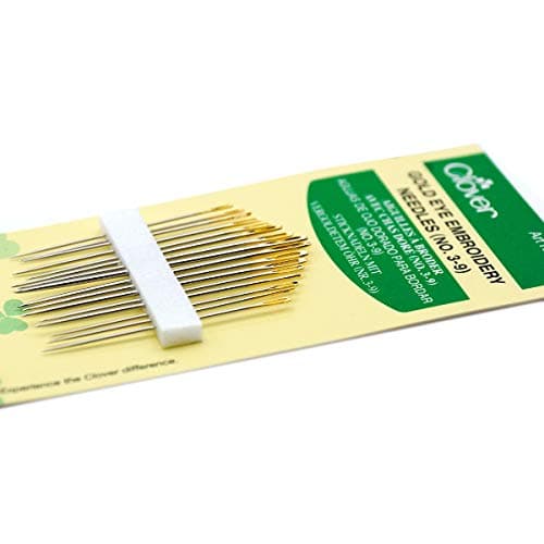 Clover No. 3-9 Gold Eye Embroidery Needles, Pack of 16