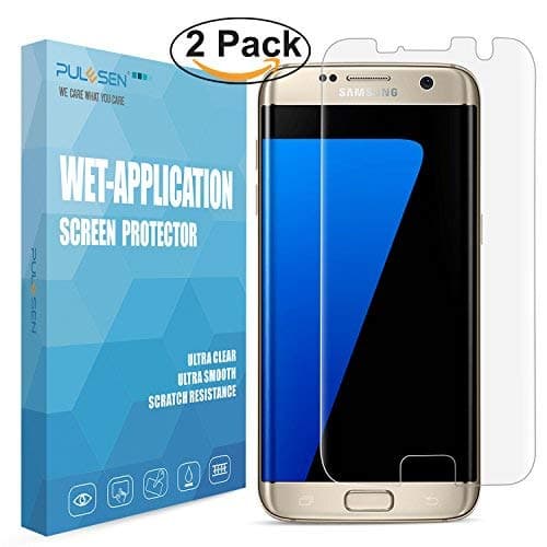 PULESEN Galaxy S7 Edge Screen Protector, [2-Pack] [Updated Version] [Full Coverage] [Case Friendly] [No-Lifting] [Bubble-Free] [Ultra Clear] Wet Applied Screen Protector for Samsung Galaxy S7 Edge