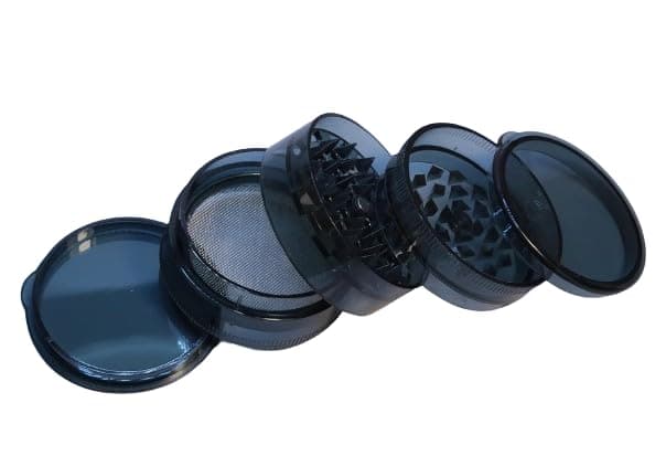 5 Part Plastic HERB Grinder Magnetic Shark Teeth (Black)