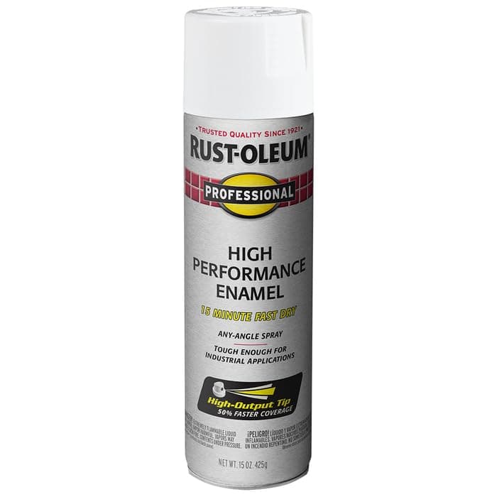 Rust-Oleum 7592838-6PK Professional High Performance Enamel Spray Paint, 15 Oz, Gloss White, 6 Pack