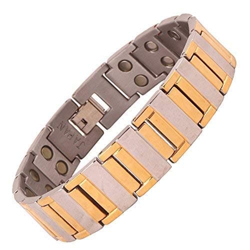 AMAZHEAL Bio Magnetic Latest Therapy Double Ton Titanium Metal Bracelet For Men & Women (TBQ176)