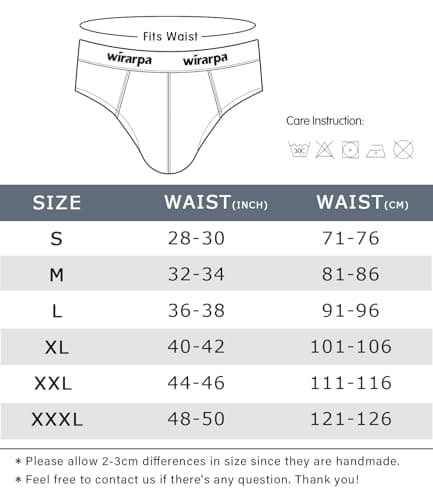 wirarpa Men's Cotton Stretch Underwear Support Briefs Wide Waistband Multipack