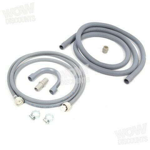 WowDiscounts UNIVERSAL Washing Machine Fill Water Pipe & Outlet Drain Hose Extension Kit 2.5m