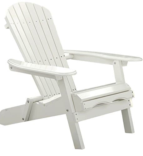 Merry Garden Foldable Wooden Adirondack Chair Kit with Pullout Ottoman, Outdoor, Garden, Lawn, Deck Chair, Unfinished