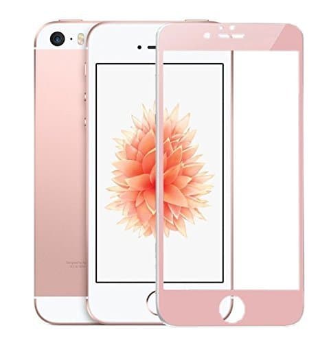 Screen Protector for iPhone 5 5s SE/6 6s/ 6plue 6splue /7 /7plus 3D 9H Anti-Fingerprint Tempered Glass Protector (iPhone 7, Pink)