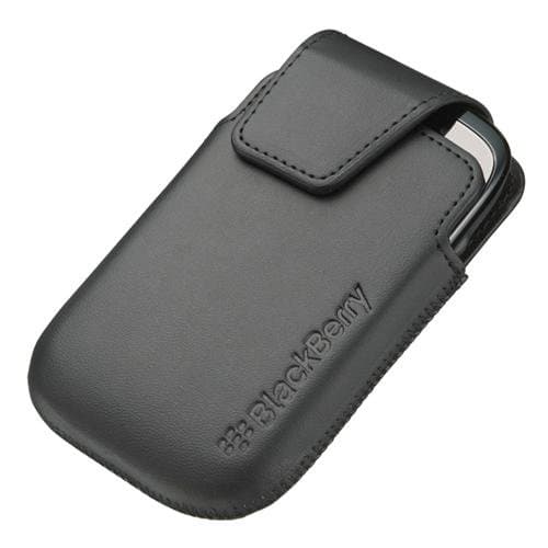 BlackBerry Curve 9310/9320 Premium Leather Pouch Holster Case With Belt Clip To Carry- Black