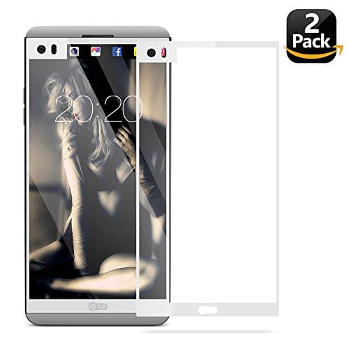 LG V20 Screen Protector, Eakase 2.5D Curved Full Coverage Tempered Glass Anti-Scratch Anti-Fingerprint Case Friendly with Lifetime Replacement Warranty for LG V20 2016 5.7” (White) [Edge to Edge ]