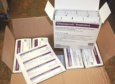 PDI Chlorascrub Swabstick Swab Skin Preparation Box of 50