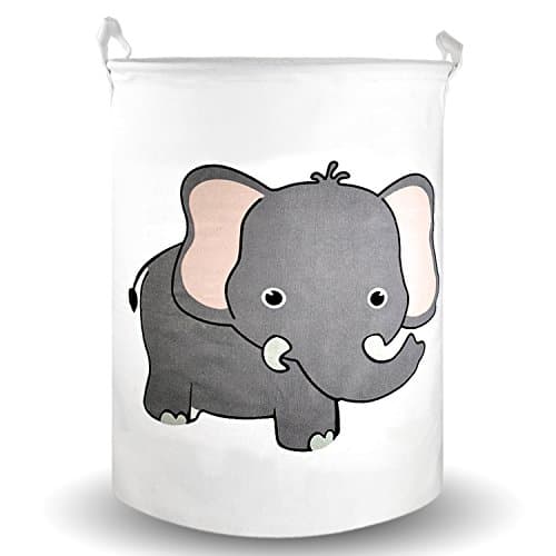 er Storage Laundry Basket Waterproof Coating Ramie Cotton Fabric Folding Laundry Hamper Bucket Cylindric Burlap Canvas Storage Basket Animal Picture Design