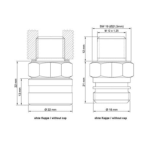 Stahlbus Oil Drain Valve Plug M12x1.25x12mm Steel - CLEAN, EASY, NO TOOL Oil Change - Includes Oil Drain Plug, Washer, Cap, Connector, Silicone Hose
