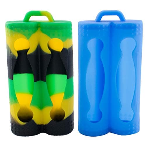 Silicon Battery Case, Eco-Friendly Heat Resistant 2PCS Two-Section Protective Carrying Colorful Covers for 18650 with Anti-Skid Function(Multiple Color)