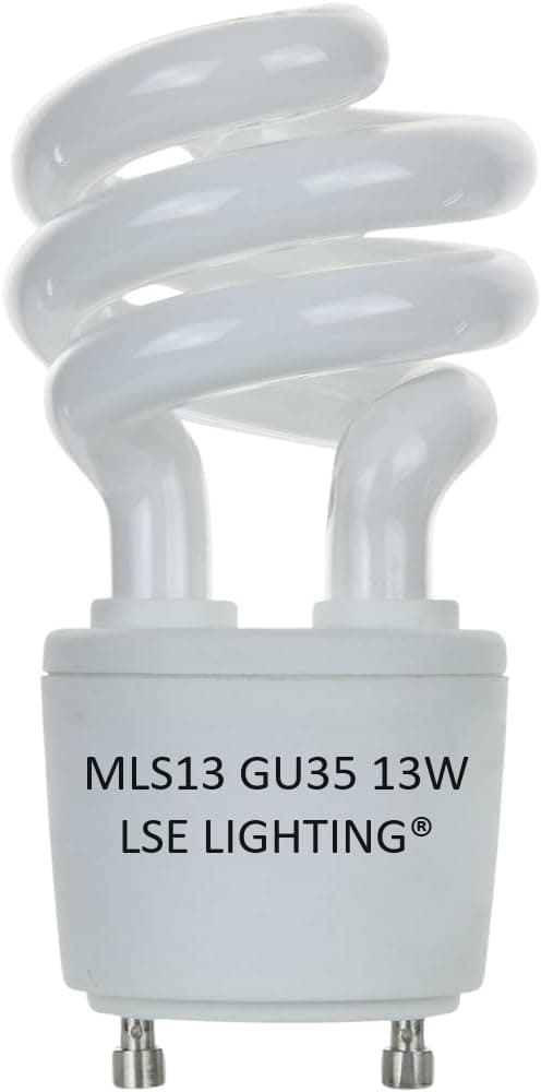 13W MLS13GU35 CFL Bulb – Replacement for Panasonic VQL5 Exhaust Fan – GU35 Base Compact Fluorescent – 3500K Warm White Bathroom Vent Light – Energy Efficient 13-Watt Lamp