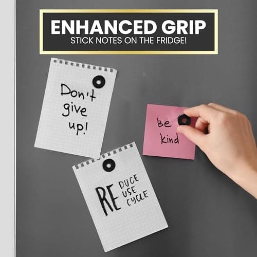 RamPro 25-Piece Powerful Magnetic Round Ferrite Magnet Discs with ¼" Dia. Holes (3/4" x 1/4") - Universal Use on Frigidaire's, Bulletin Boards & Arts-Crafts Projects, Etc.